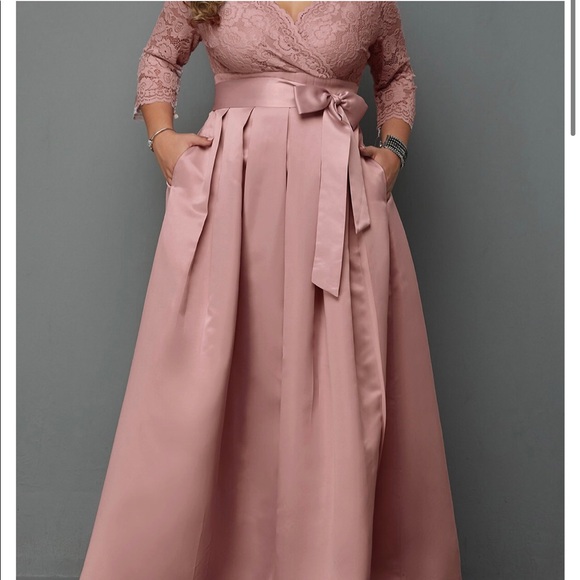 Beautiful pink lace bodice with taffeta bottom.   2 dresses available - Picture 1 of 7